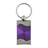 Blank Rectangular Wave Key Fob - Purple