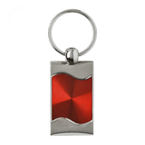Blank Rectangular Wave Key Fob - Red
