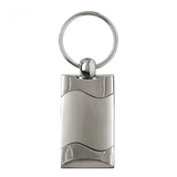 Blank Rectangular Wave Key Fob - Silver