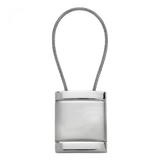 Blank Satin-Chrome Cable Key Fob - Silver