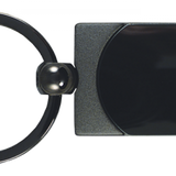 Blank Two-Tone Rectangular Key Fob - Gun Metal