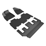 All-Weather Custom-Fit Floor Mats for Chrysler Pacifica Hybrid Pinnacle 2021-2025 with Non-Slip Backing - Black - 1st Row 2nd Row 3rd Row