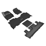 All-Weather Custom-Fit Floor Mats for Ford Expedition Max 2018-2024 with Non-Slip Backing - Black - 1st Row 2nd Row 3rd Row