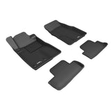 All-Weather Custom-Fit Floor Mats for Ford Mustang 2012-2014 with Non-Slip Backing - Black - 1st Row 2nd Row