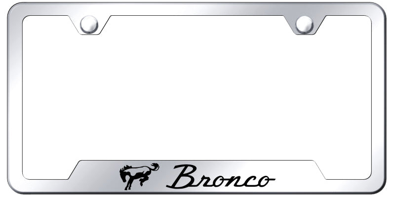 Bronco Cut-Out Frame - Laser Etched Mirrored