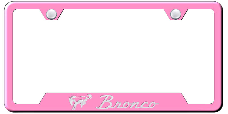 Bronco Cut-Out Frame - Laser Etched Pink