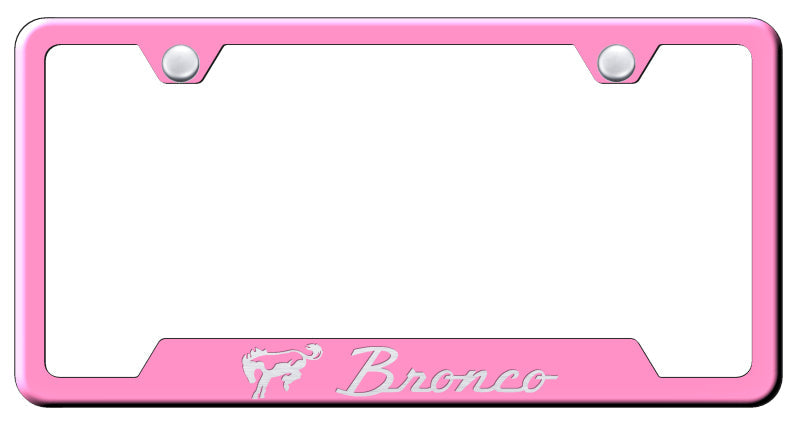 Bronco Cut-Out Frame - Laser Etched Pink