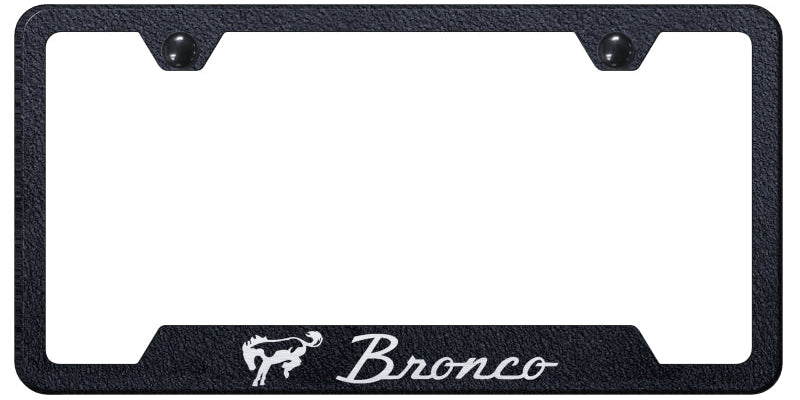 Bronco Cut-Out Frame - Laser Etched Rugged Black