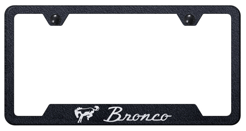 Bronco Cut-Out Frame - Laser Etched Rugged Black