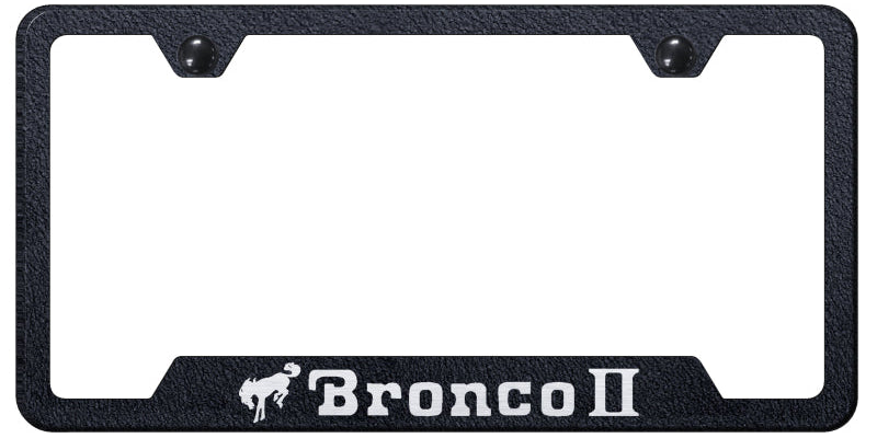 Bronco II Cut-Out Frame - Laser Etched Rugged Black