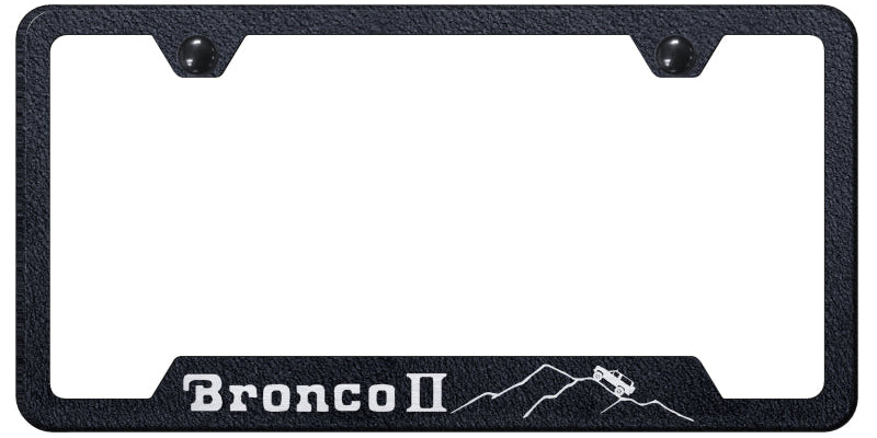 Bronco II Mountain Cut-Out Frame - Laser Etched Rugged Black