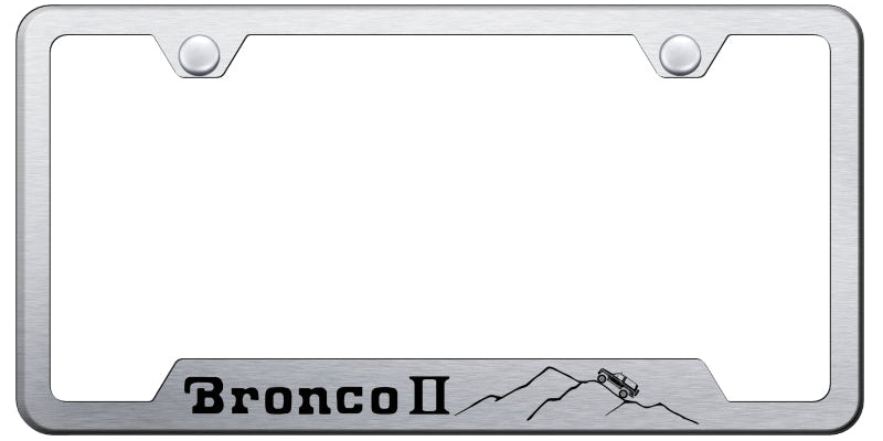 Bronco II Mountain Cut-Out Frame - Laser Etched Brushed