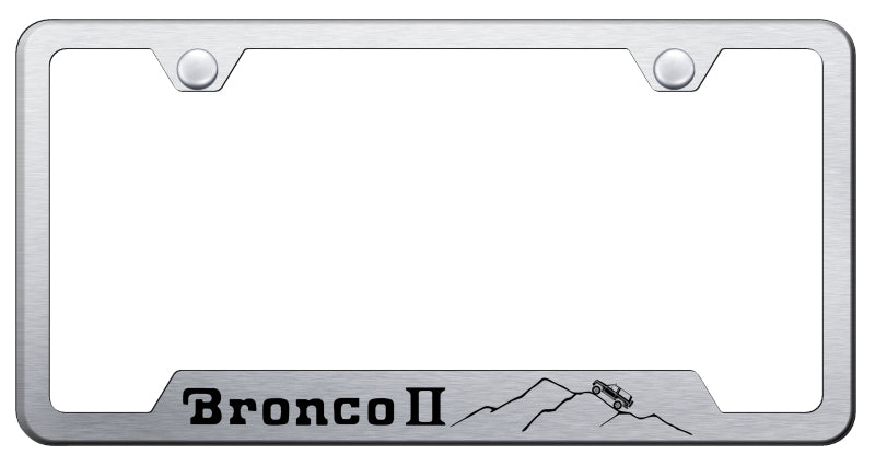 Bronco II Mountain Cut-Out Frame - Laser Etched Brushed