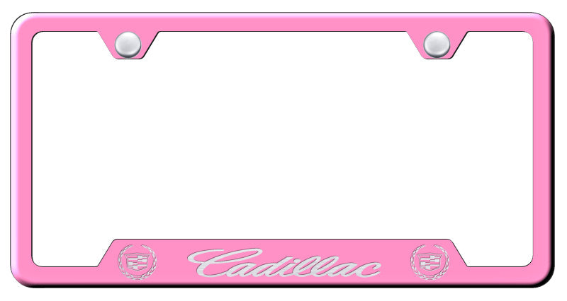 Cadillac Cut-Out Frame - Laser Etched Pink