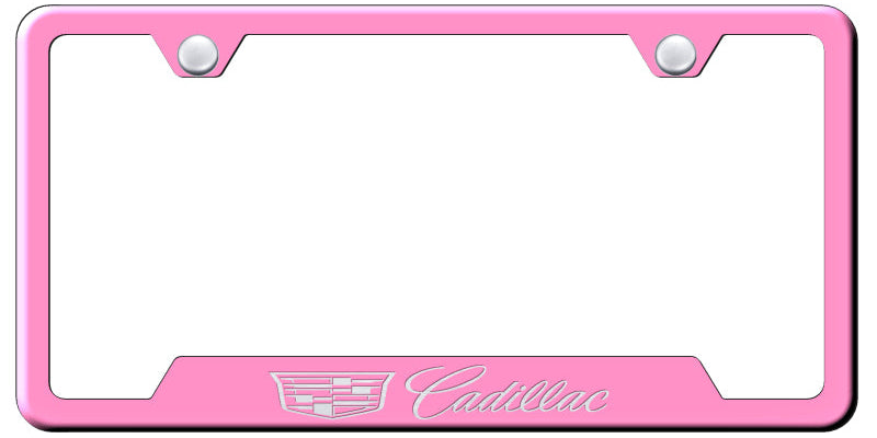 Cadillac 2014 Cut-Out Frame - Laser Etched Pink