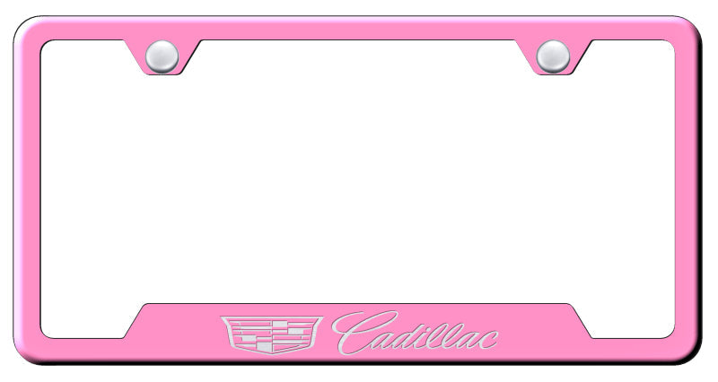 Cadillac 2014 Cut-Out Frame - Laser Etched Pink