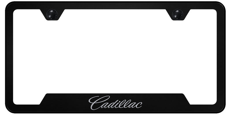 Cadillac (Name Only) Cut-Out Frame - Laser Etched Black