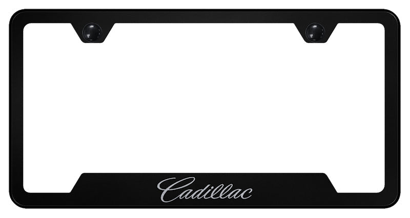 Cadillac (Name Only) Cut-Out Frame - Laser Etched Black