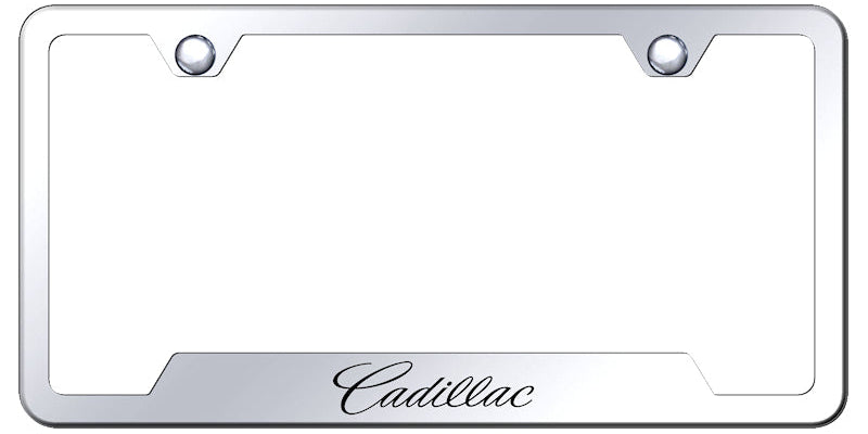 Cadillac (Name Only) Cut-Out Frame - Laser Etched Mirrored