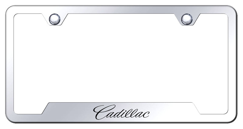 Cadillac (Name Only) Cut-Out Frame - Laser Etched Mirrored