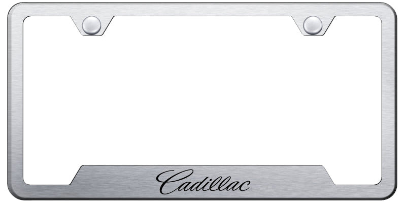 Cadillac (Name Only) Cut-Out Frame - Laser Etched Brushed