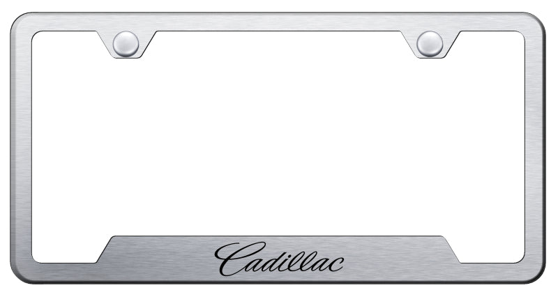 Cadillac (Name Only) Cut-Out Frame - Laser Etched Brushed