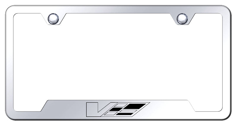 Cadillac V Logo Cut-Out Frame - Laser Etched Mirrored