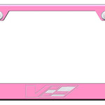 Cadillac V Logo Cut-Out Frame - Laser Etched Pink