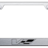 Cadillac V Logo Cut-Out Frame - Laser Etched Brushed