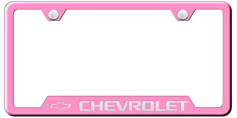 Chevrolet Cut-Out Frame - Laser Etched Pink