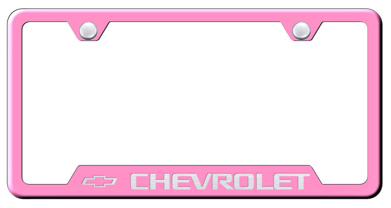 Chevrolet Cut-Out Frame - Laser Etched Pink