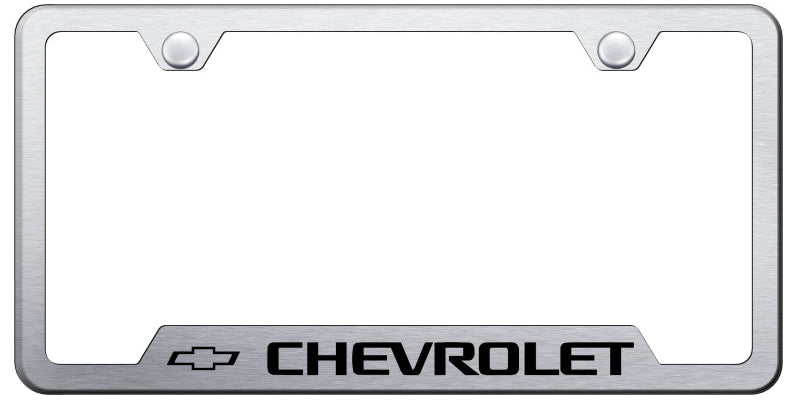 Chevrolet Cut-Out Frame - Laser Etched Brushed