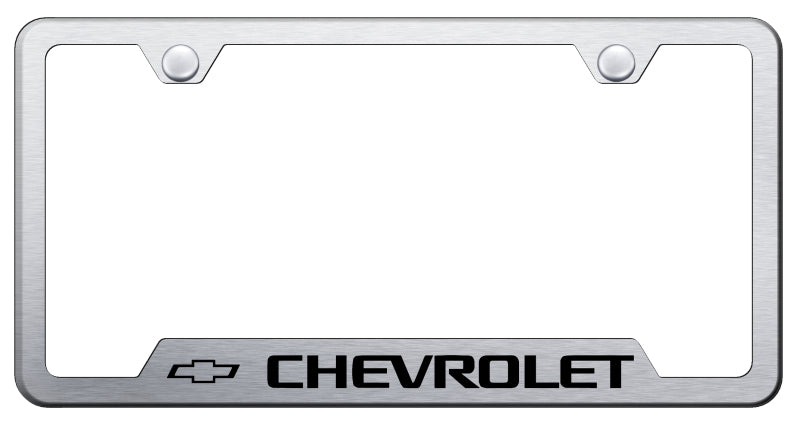 Chevrolet Cut-Out Frame - Laser Etched Brushed