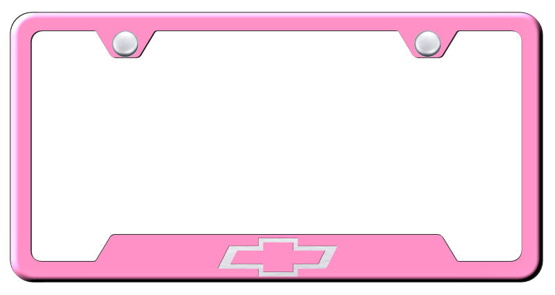 Chevrolet (Logo Only) Cut-Out Frame - Laser Etched Pink