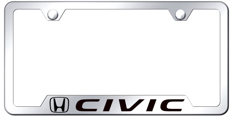 Civic Cut-Out Frame - Laser Etched Mirrored