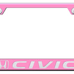 Civic Cut-Out Frame - Laser Etched Pink