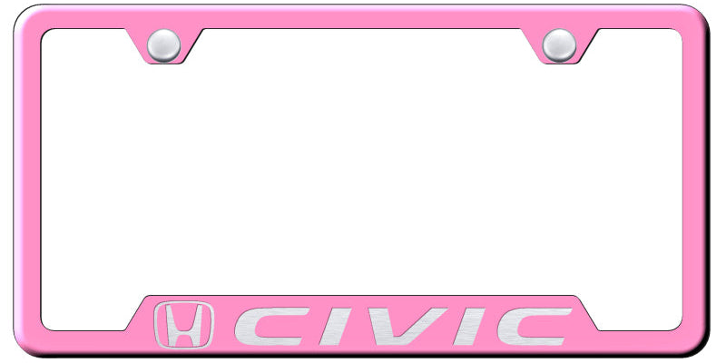 Civic Cut-Out Frame - Laser Etched Pink