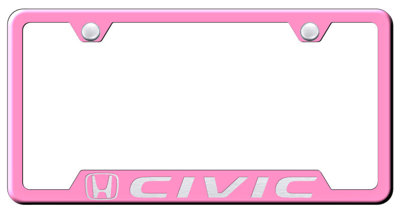 Civic Cut-Out Frame - Laser Etched Pink