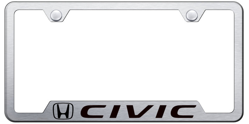 Civic Cut-Out Frame - Laser Etched Brushed