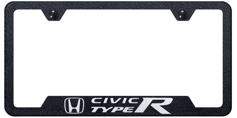 Civic Type R Cut-Out Frame - Laser Etched Rugged Black