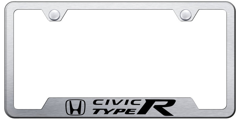 Civic Type R Cut-Out Frame - Laser Etched Brushed