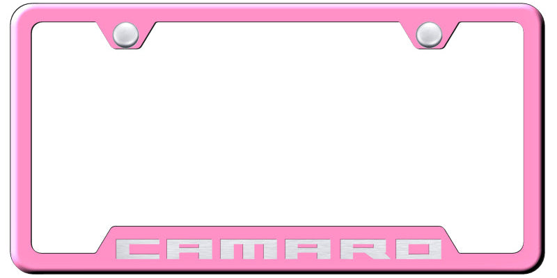 Camaro Cut-Out Frame - Laser Etched Pink