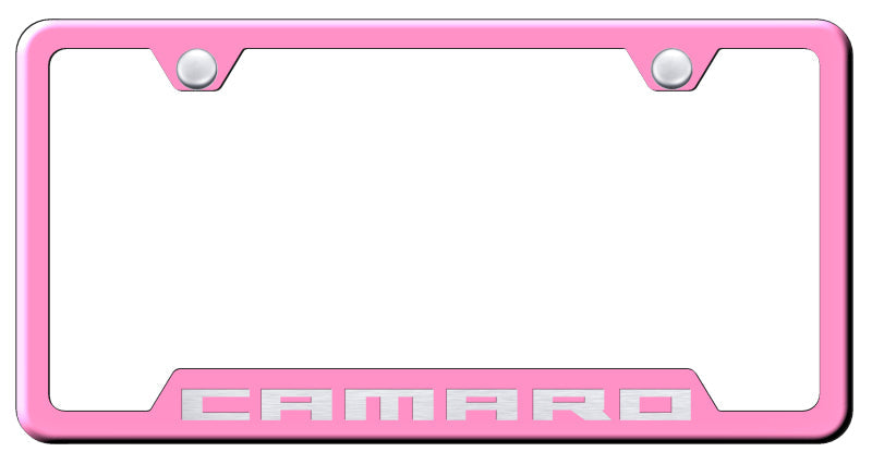 Camaro Cut-Out Frame - Laser Etched Pink
