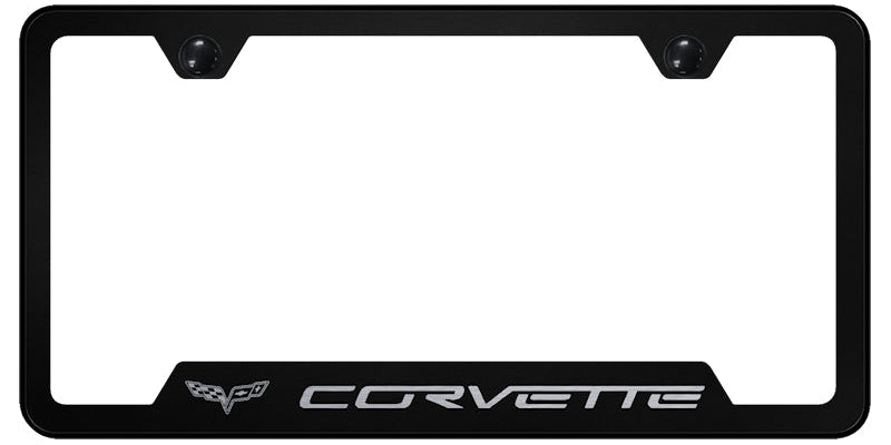 Corvette C6 Cut-Out Frame - Laser Etched Black