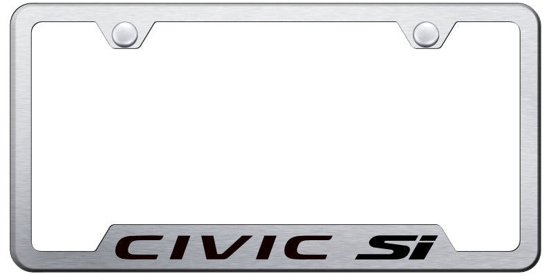 Civic SI Cut-Out Frame - Laser Etched Brushed