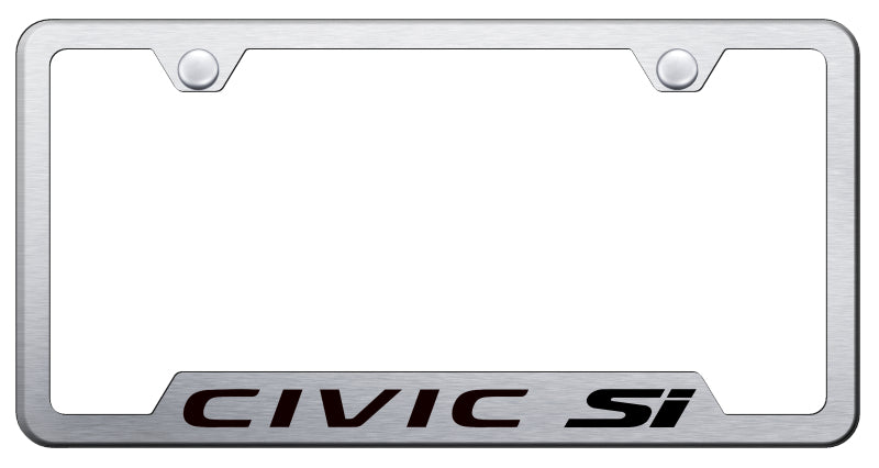 Civic SI Cut-Out Frame - Laser Etched Brushed