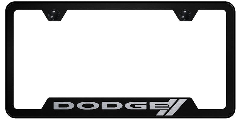 Dodge Stripe Cut-Out Frame - Laser Etched Black