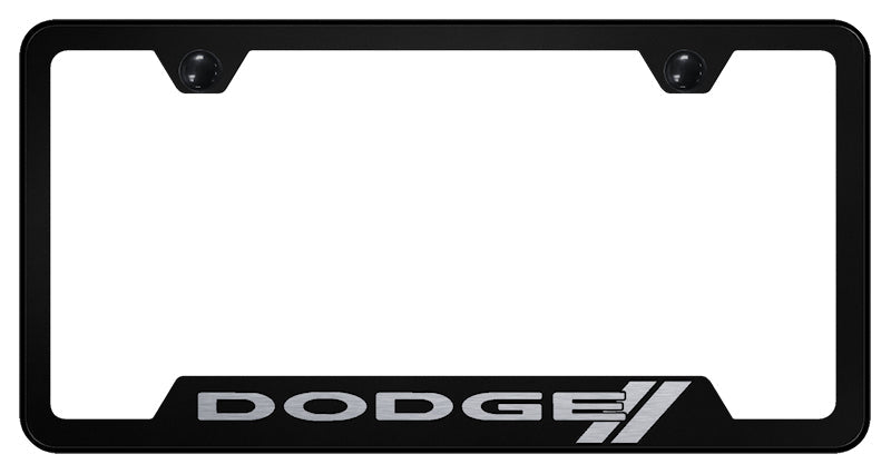 Dodge Stripe Cut-Out Frame - Laser Etched Black