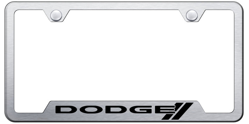 Dodge Stripe Cut-Out Frame - Laser Etched Brushed