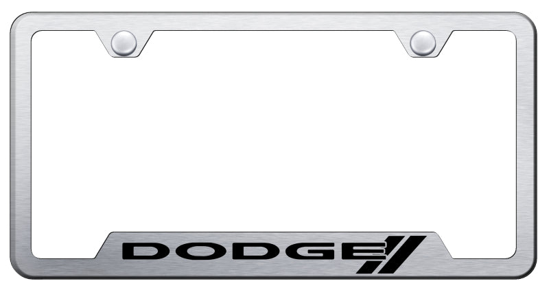 Dodge Stripe Cut-Out Frame - Laser Etched Brushed